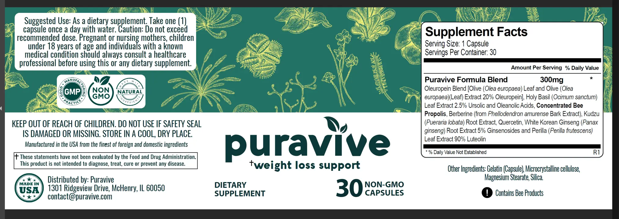 PuraVive ingredients